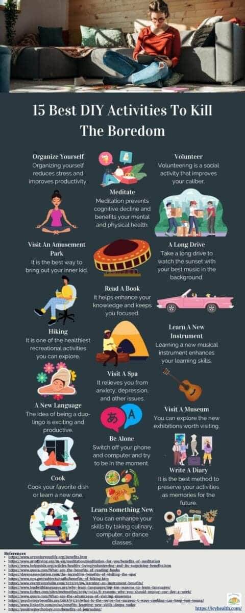 Infographic About 15 Best DIY Activities To Kill The Boredom