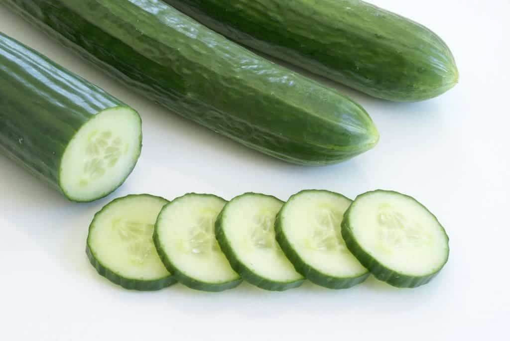 Grated english cucumber