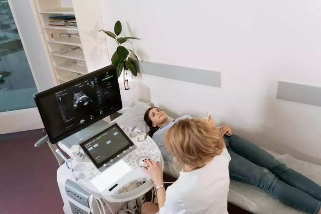 Woman getting a sonogram